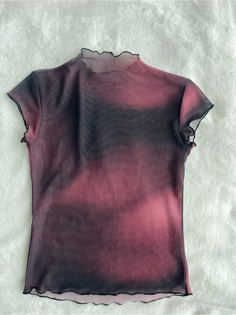 Sheer Mesh Short-Sleeve Top